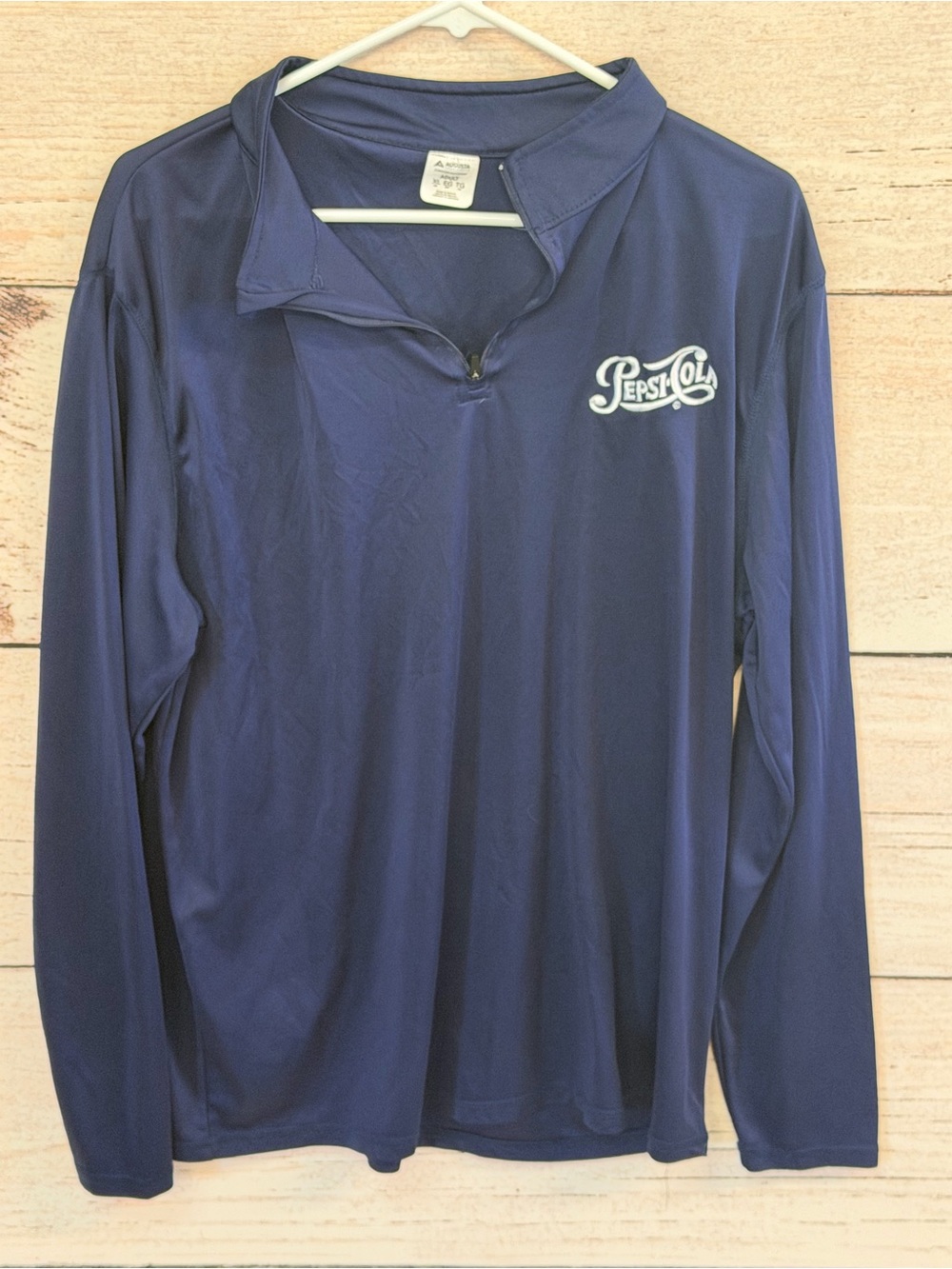 Augusta Sportswear Navy Long-Sleeve Quarter-Zip with White Pepsi Logo